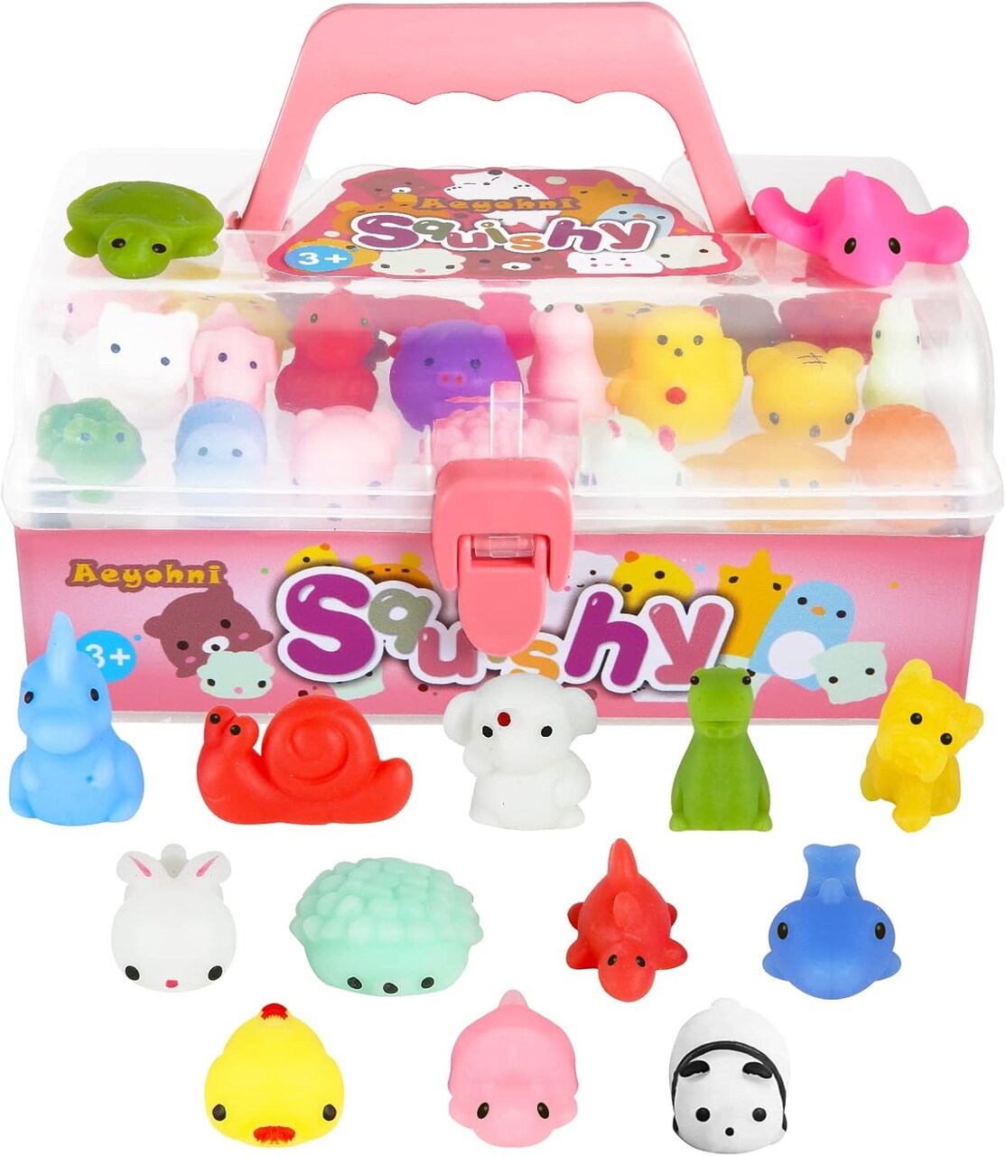 50-Pack Mochi Squishy Toys for Kids – Kawaii Mini Squishies, Party Favors, Stress Relief Fidget Toys, Classroom Prizes, Birthday, Christmas, Easter & Valentine’s Day Gifts